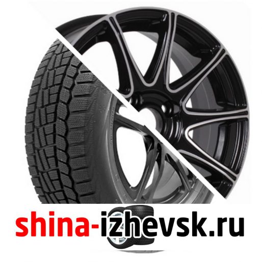 Колесо в сборе Viatti Brina зима (V-521) 185/65 R15 T 88 + VENTI 1516 6xR15 4×100 ET46 DIA60.1 Черный глянцевый в Ижевске